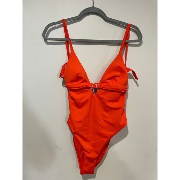 NWT Vitamin A Luxe Link V-Neck One Piece Swimwear Poppy ReLux Women's Size S - Picture 4 of 7